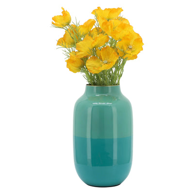 METAL 12 URN VASE, GREEN