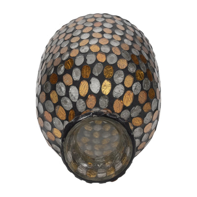 GLASS, 9H MOSAIC VASE, COPPER