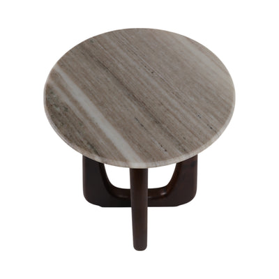 20x15 Marble Top Accent Table, Beige/brown