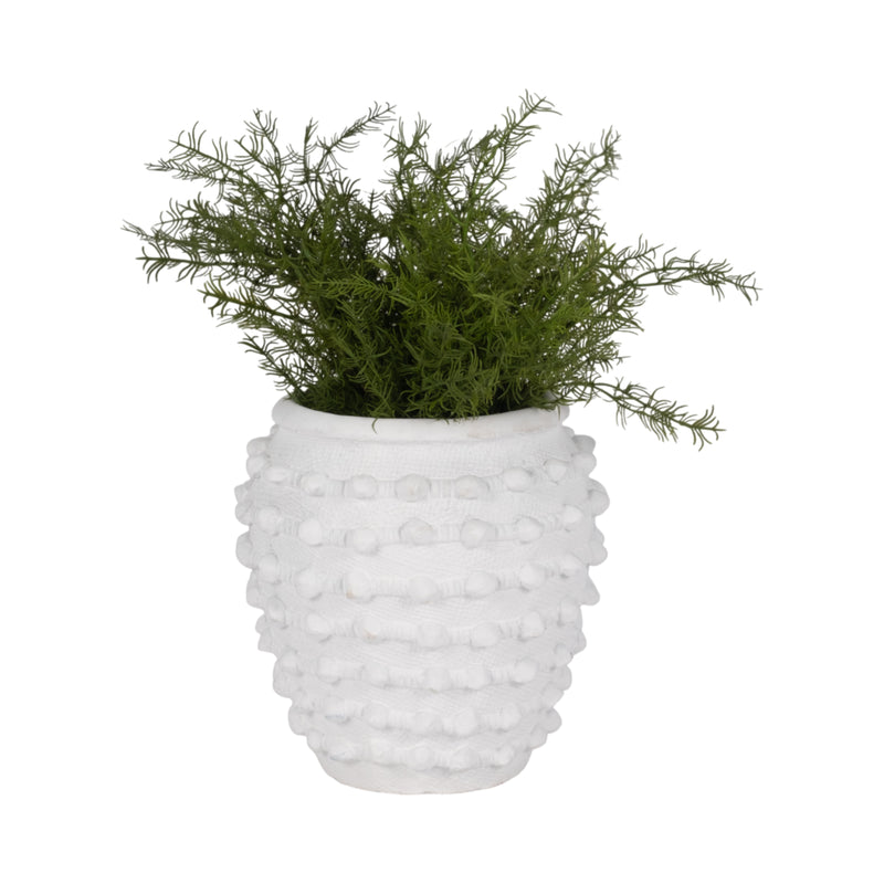 9 Woven Knot Planter, White