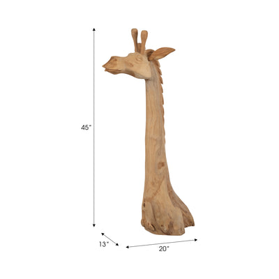 Wood, 45 Giraffe Bust, Natural