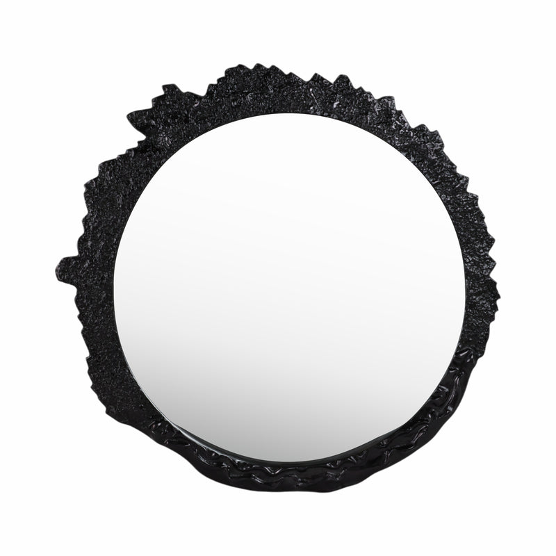 35 Eron Metal Wall Mirror, Black