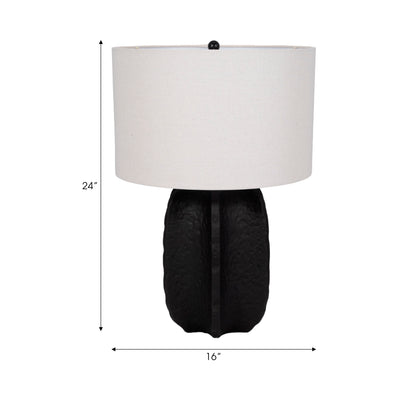 24 Textured Jagged Table Lamp, Black/white