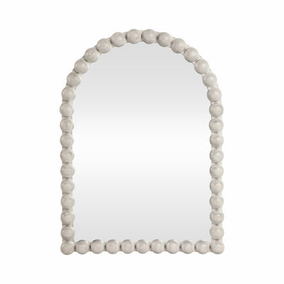 22x30 Large Knobby Arch Mirror, White