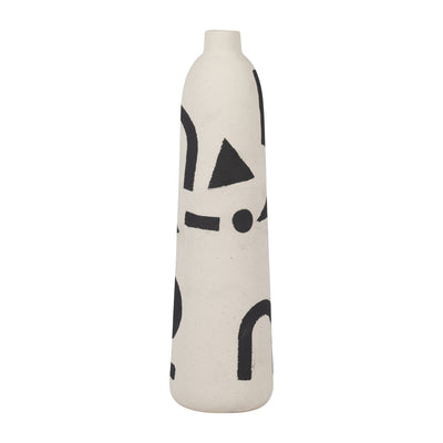 CER, 15 FUNKY VASE, IVORY/BLACK