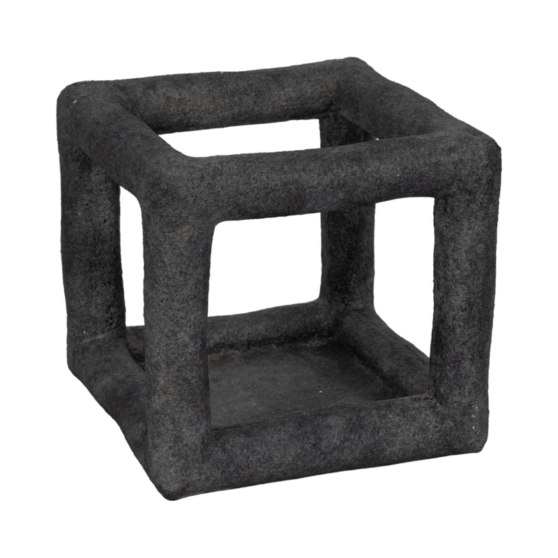 10 Textured Open Square Object, Black