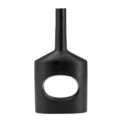 Metal,12H, Small Modern Open Cut Out Vase,Black