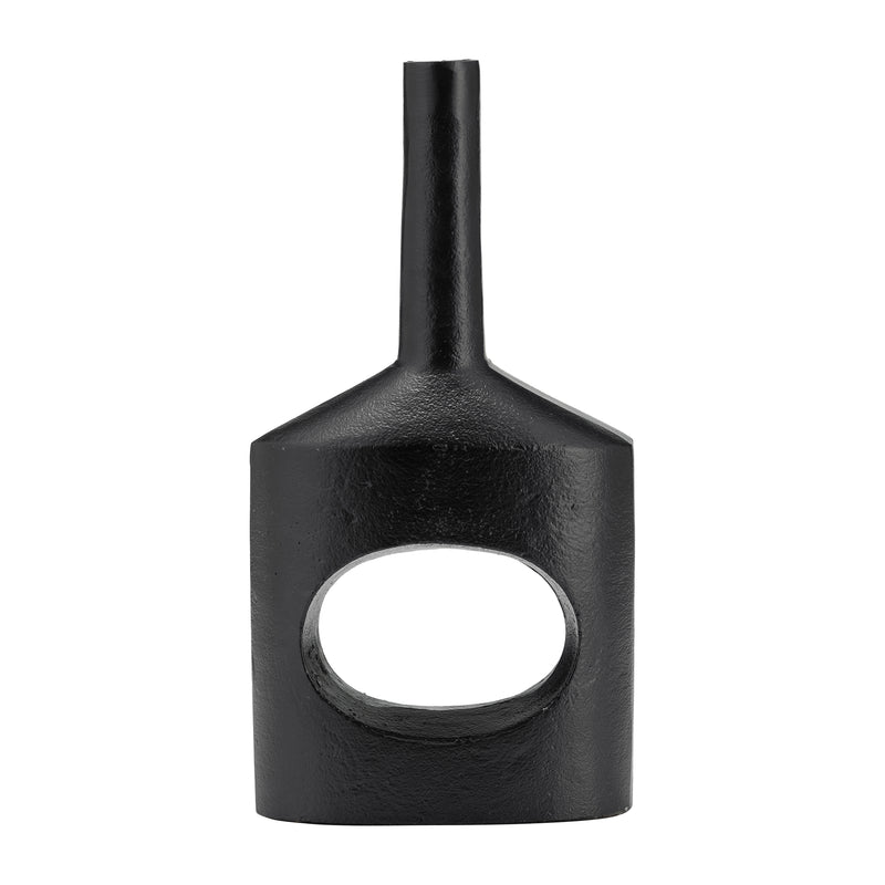 Metal,12H, Small Modern Open Cut Out Vase,Black