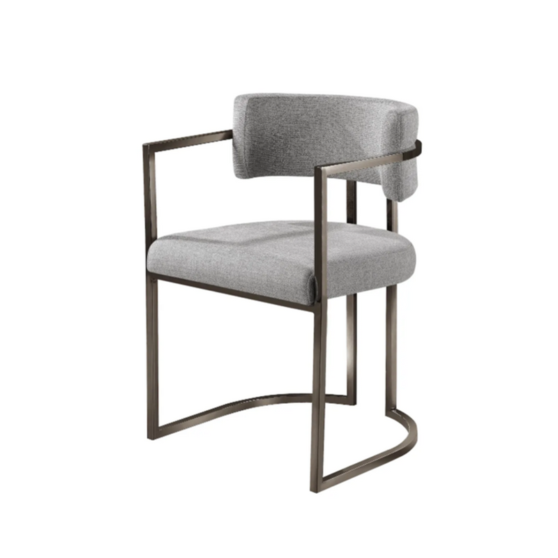 Alexa Grey Dining Chair- Bronze Legs