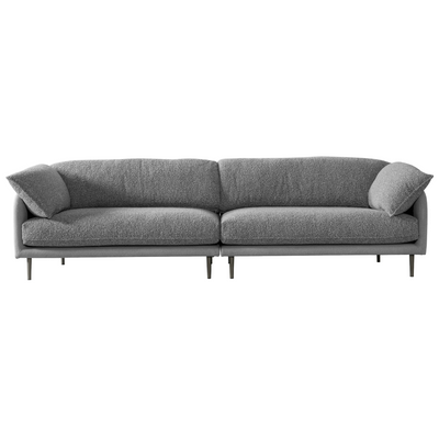 Ahad Grey Boucle 4 Seater Sofa