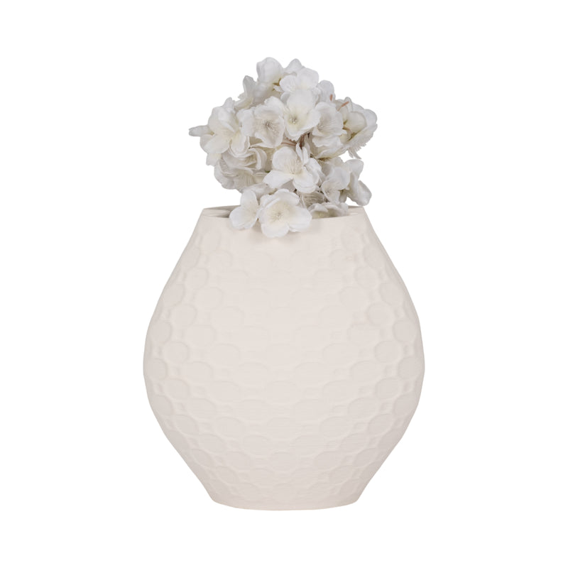 11 ELPHANTINE 3D PRINTED VASE, IVORY/BEIGE