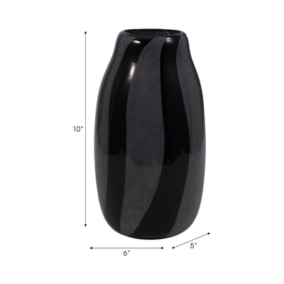 10 CAHAN SMALL BLACK STRIPED VASE