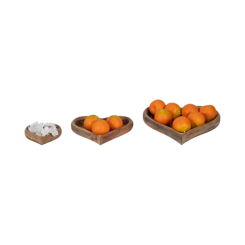 WOOD, S/3 7/11/14 HEART TRAYS, NATURAL