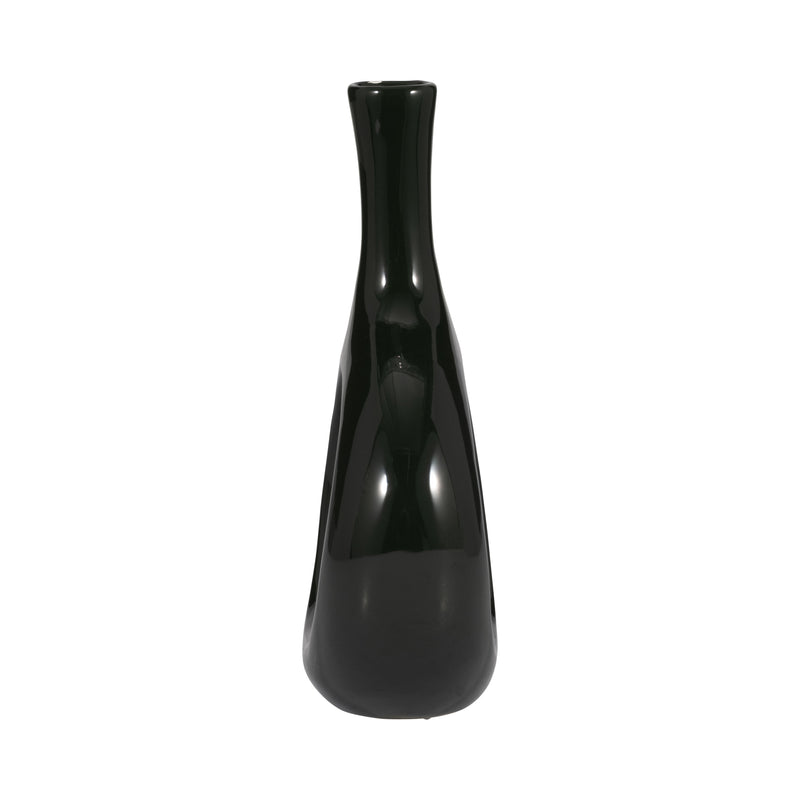 CER, 9 CURVED OPEN CUT OUT VASE, GREEN