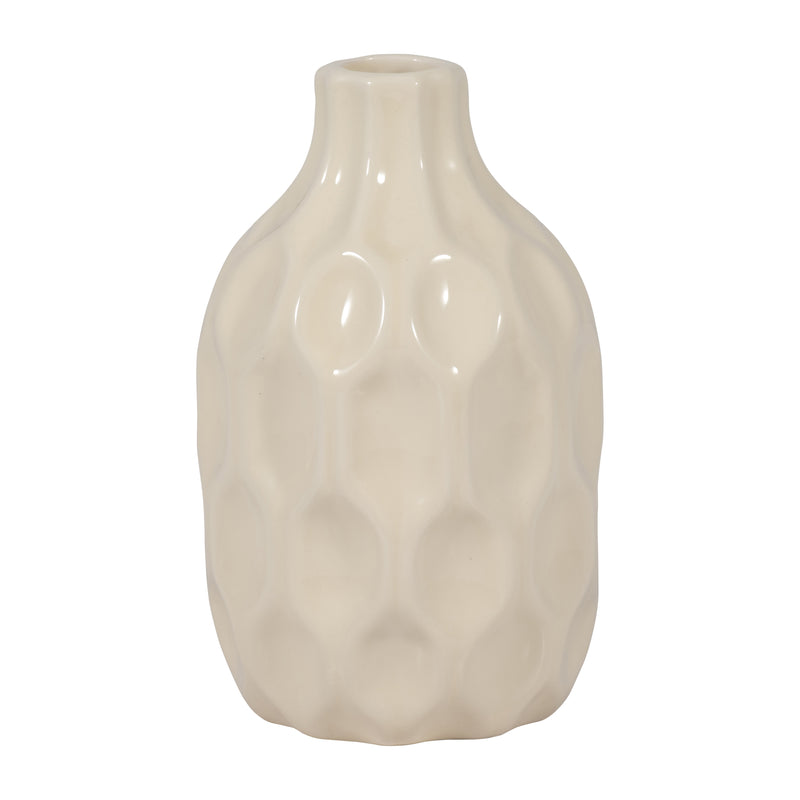 CER, 8 HONEYCOMB DIMPLED VASE, COTTON