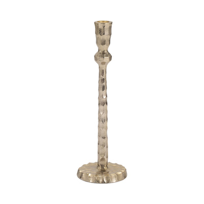 METAL, 12 HAMMERED TAPER CANDLEHOLDER, GOLD