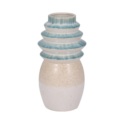 12 Fluted Top Vase Reactive Finish, Multi