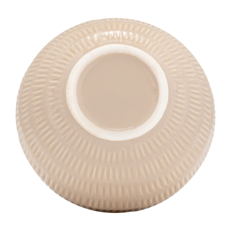 CER,6,STRIPE OVAL VASE,IRISH CREAM