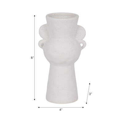 8 Rough Totem Bud Vase, White