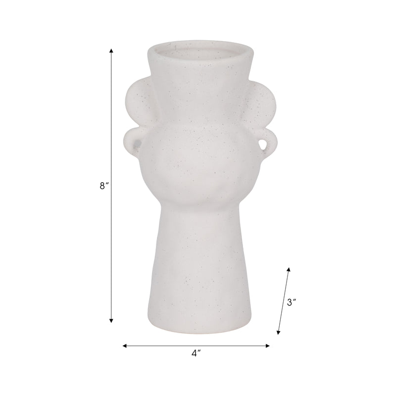 8 Rough Totem Bud Vase, White