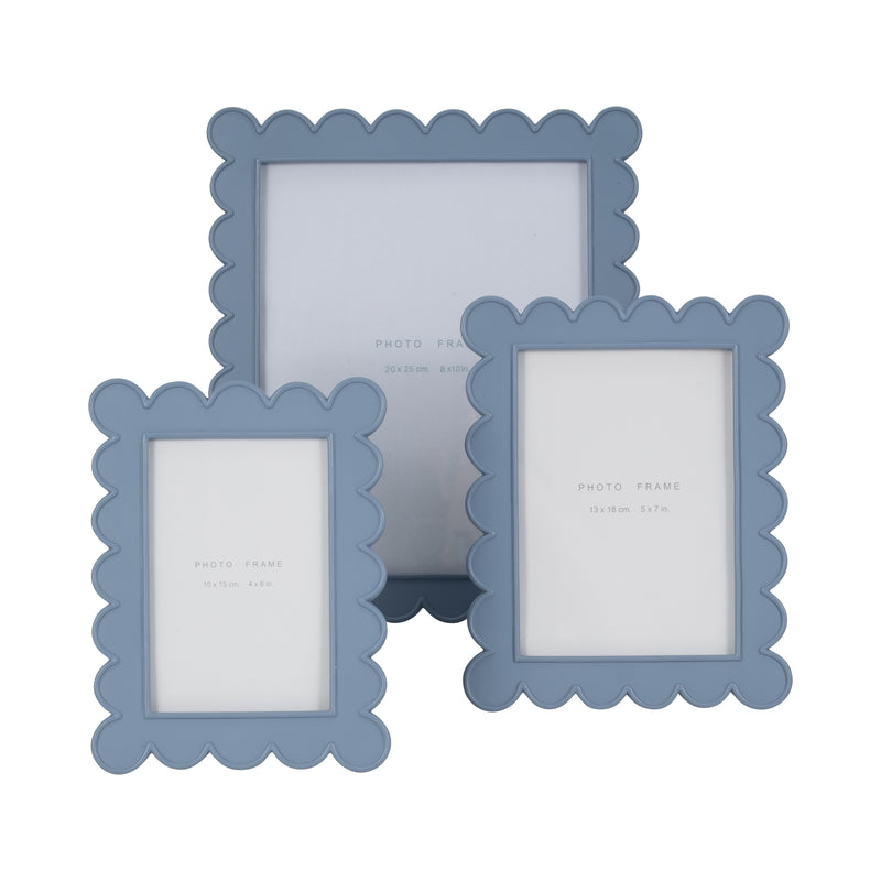 5x7 Scallop Edge Photo Frame, Blue