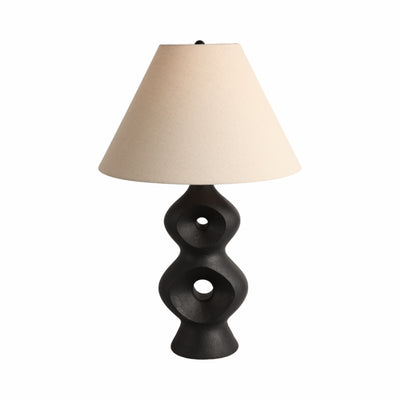 28 Open Cut-out 8 Table Lamp, Black/tan