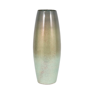 24 Curved Glass Vase Green Mercury Ombre, Multi