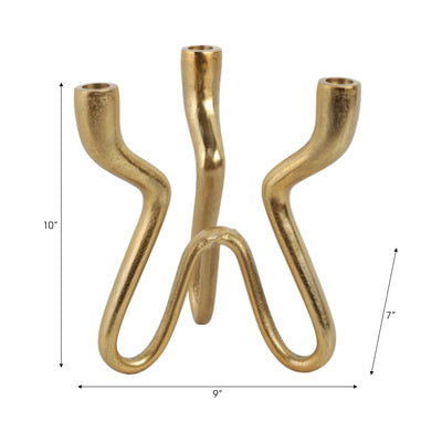 10x9 Loopy 3-taper Holder, Gold