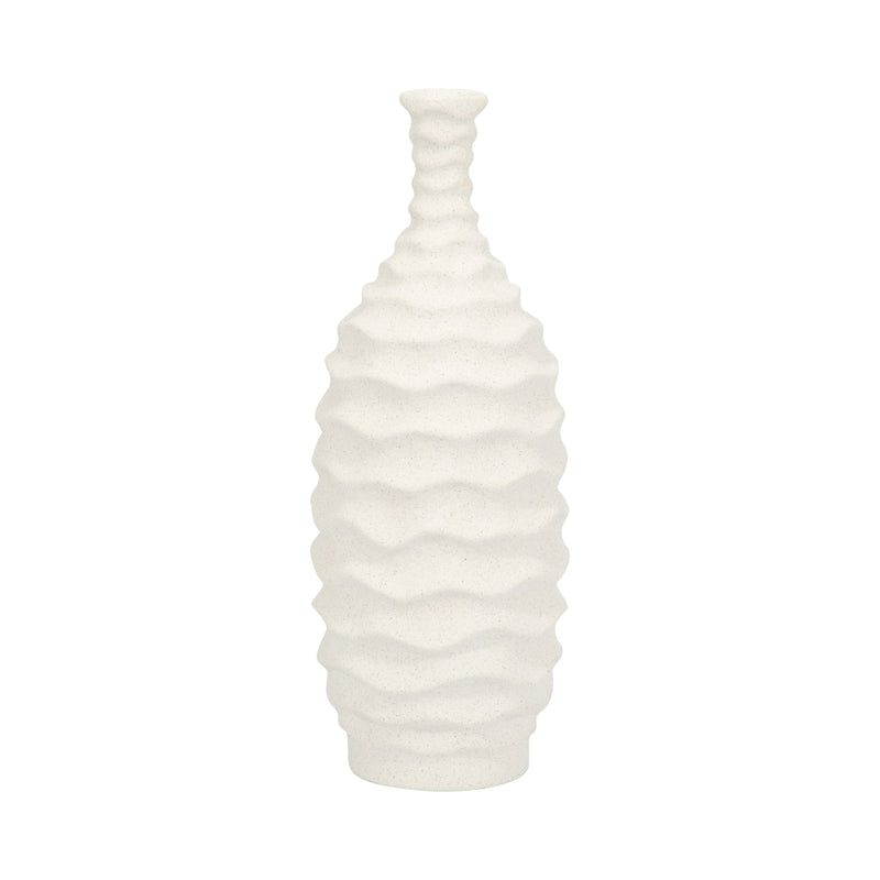 11 Horizontal Ribbon Vase Sand Texture, White