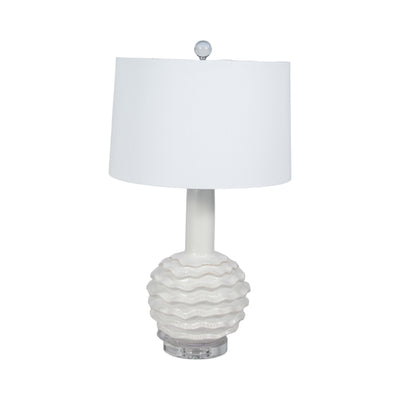 27 Ruffles Table Lamp Crystal Base, White