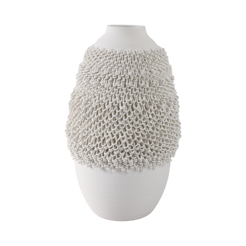 14 Arroyo Medium 3d Printed Porcelain Vase, Ivory