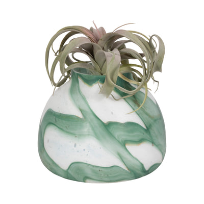 9 Ebb & Flow Vase, Green/clear