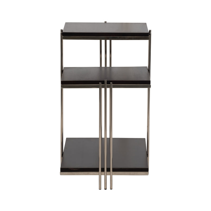 Metal/wood, 24 Three Tier Side Table