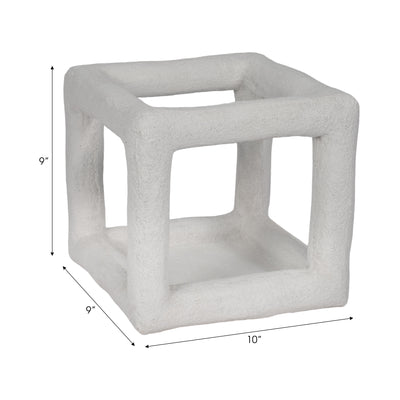 10 Textured Open Square Object, White