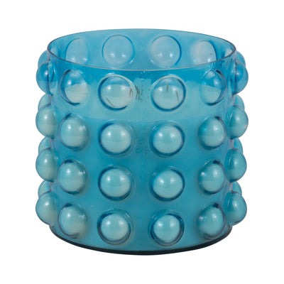 Glass, 9 81 Oz Bubble Candle, Blue