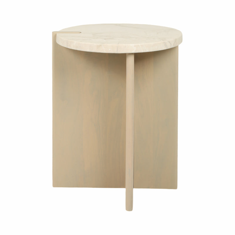 24 CONNLEY MEDIUM MARBLE AND WOOD ACCENT TABLE