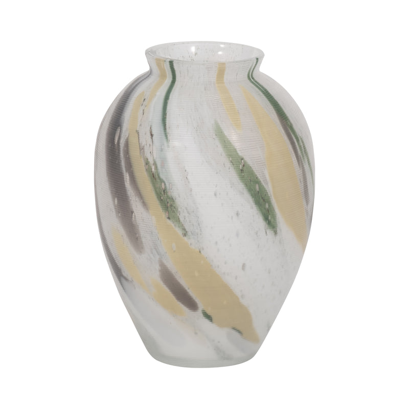 Marco Glass, 9 Marbled Look Vase, Multi