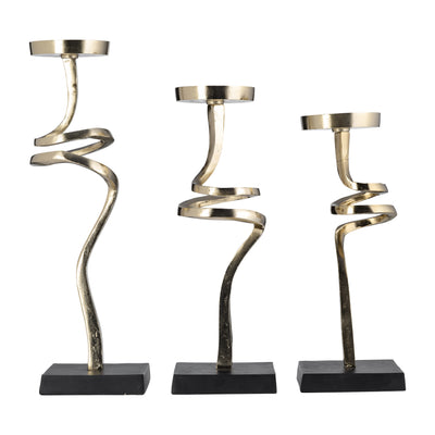 Metal,s/3 13,15,17,abstract Candle Pillar Holder,