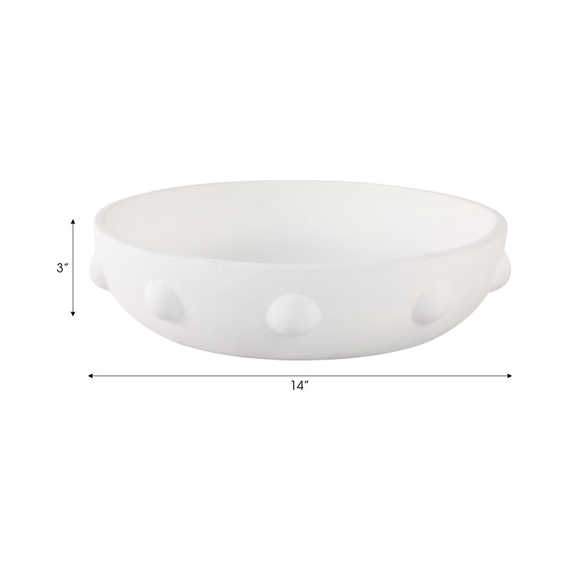 13 Clay Beaded Bowl, White