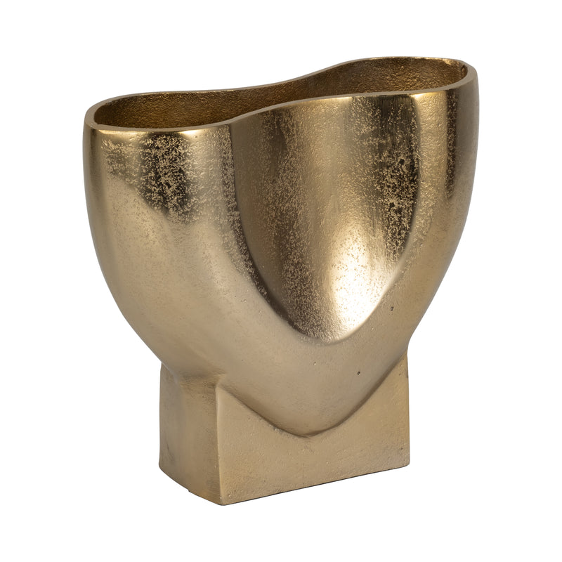 9 Abyss Arrow Shaped Metal Vase, Gold