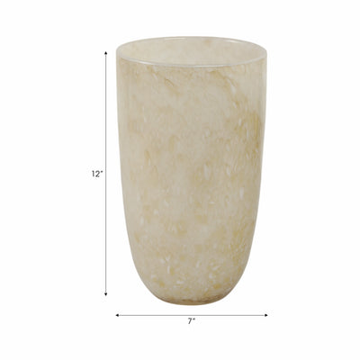 12 Durban Large Cream Glass Vase