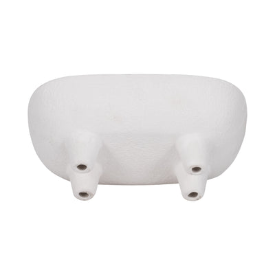 10 Footed Rounded Rectangle Bowl, White