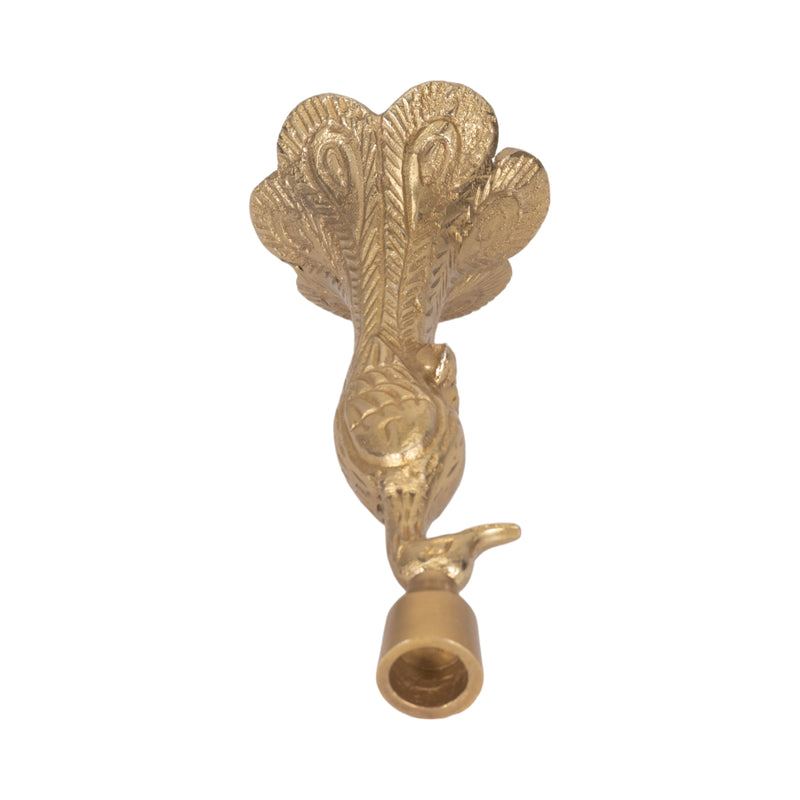 10 Peacock Taper Candle Holder, Gold