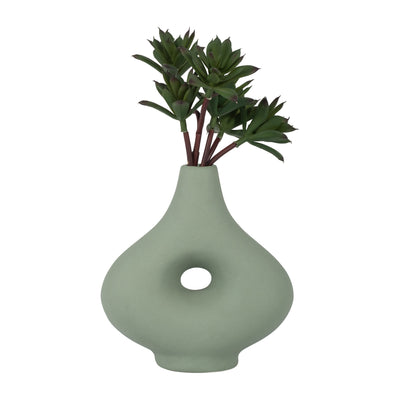 CER, 7 SHORT OPEN CUT-OUT NOMAD VASE, DARK SAGE