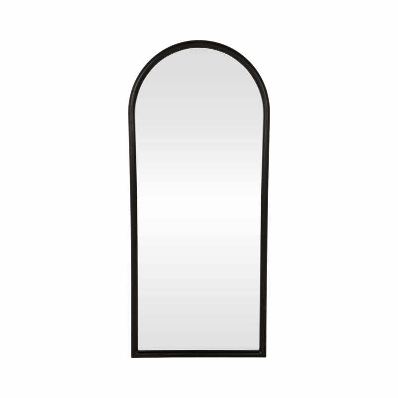 32x72 Thick Frame Arched Leaner Mirror, Black