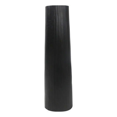 ALUMINUM 36 TEXTURED VASE, MATTE BLACK