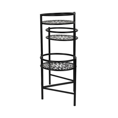 Metal, 22 Folding 3-tier Plant Stand, Black