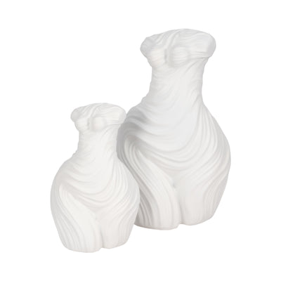 16 Curvy Ribbed Sculpture, White