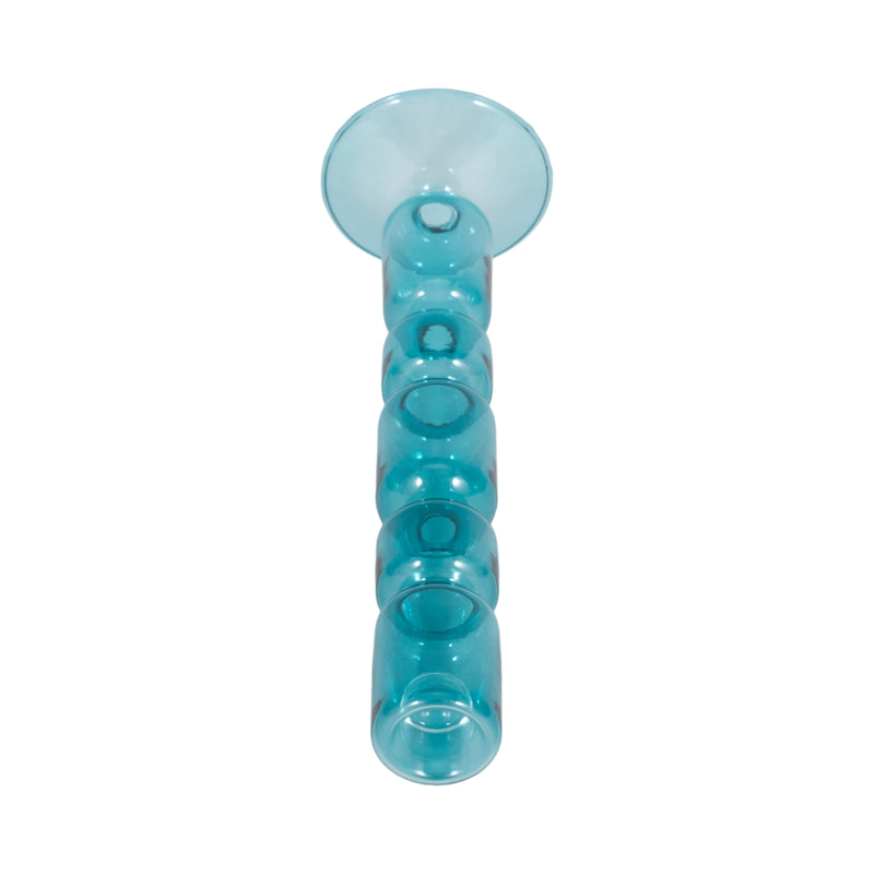 12 Mixed Bubble Taper Candleholder, Blue