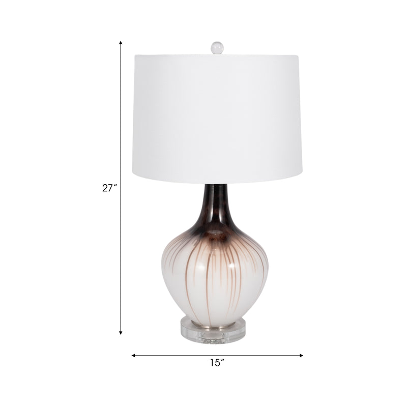 Glass 26 2-tone Bottle Table Lamp, White